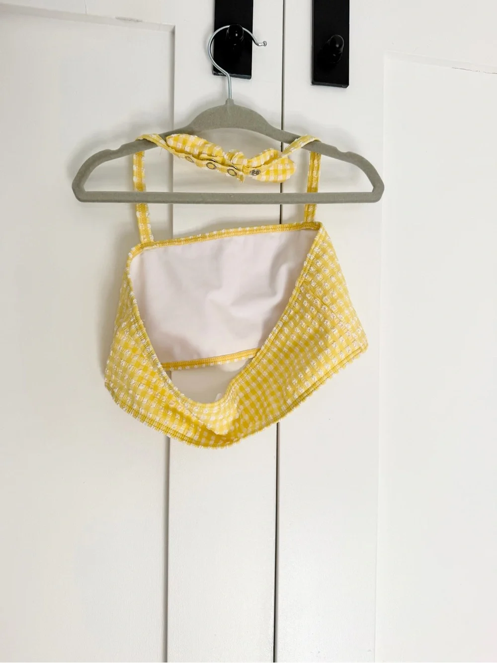 Minnow Girls' Yellow Gingham Halter Bikini - Cute Ruffle Detail